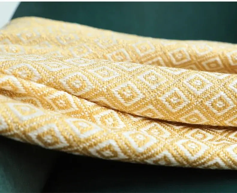 Gold Cream Geometric Throw