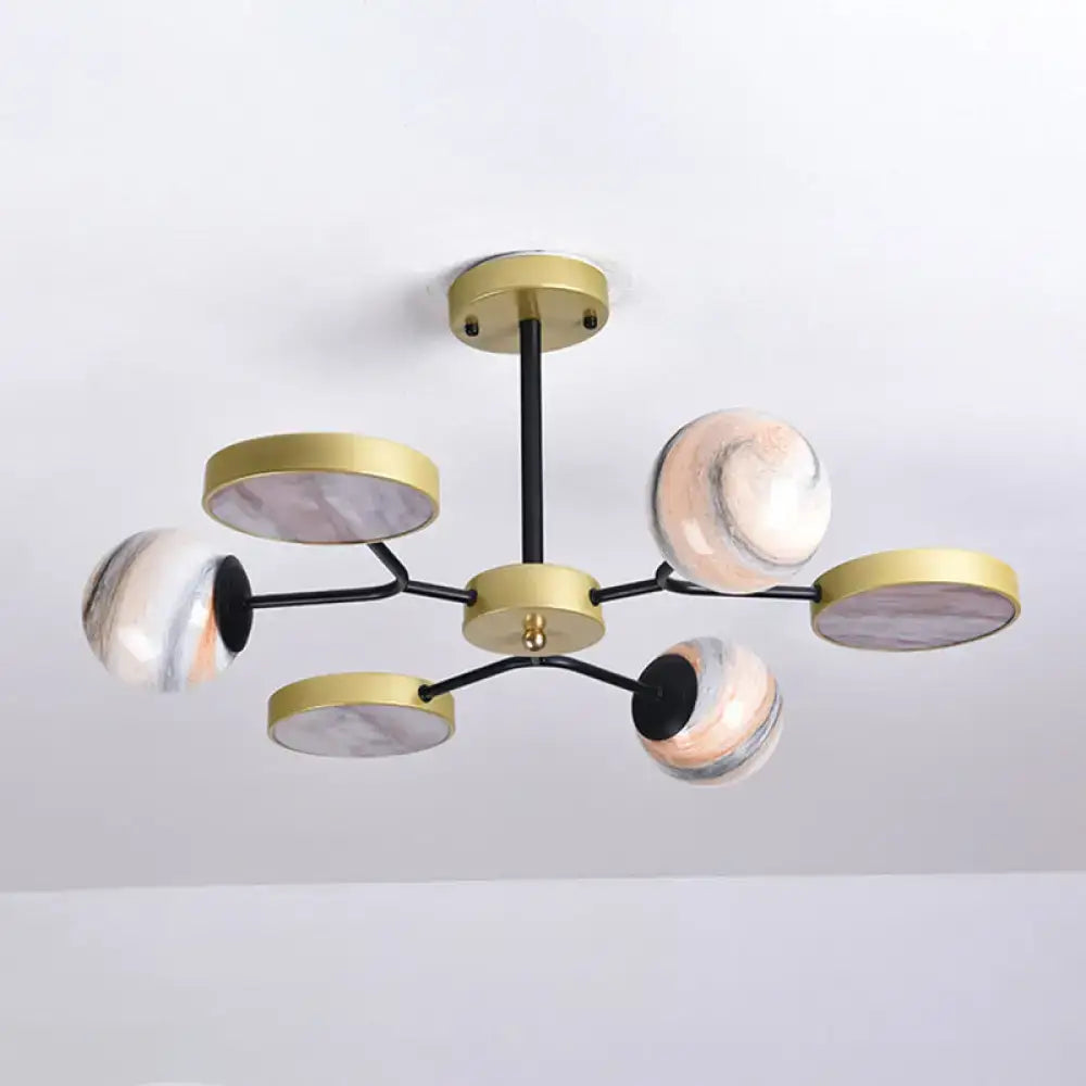 Gold Glass Chandelier Light