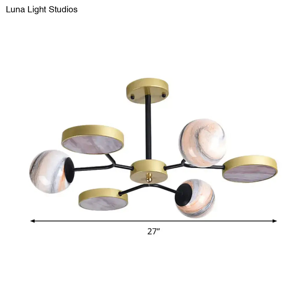Gold Glass Chandelier Light