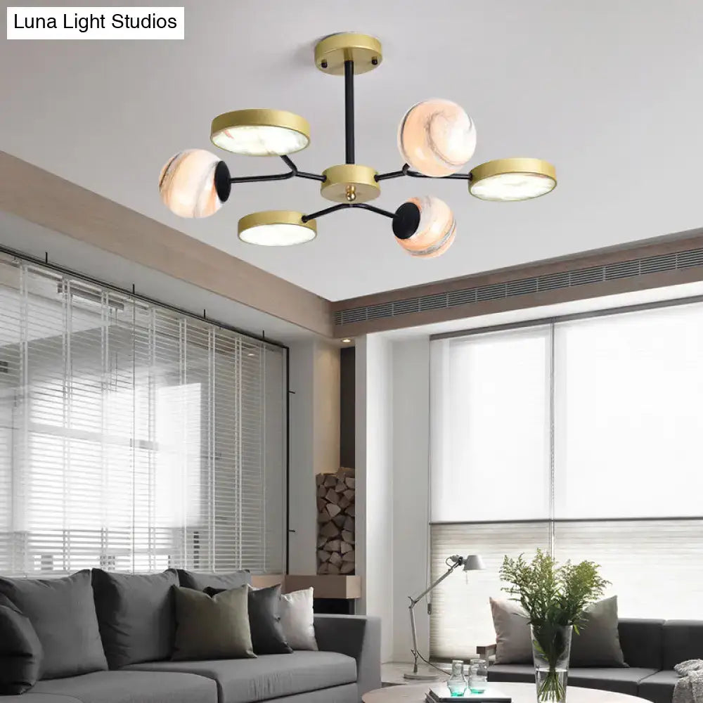Gold Glass Chandelier Light