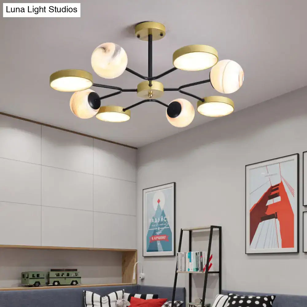 Gold Glass Chandelier Light