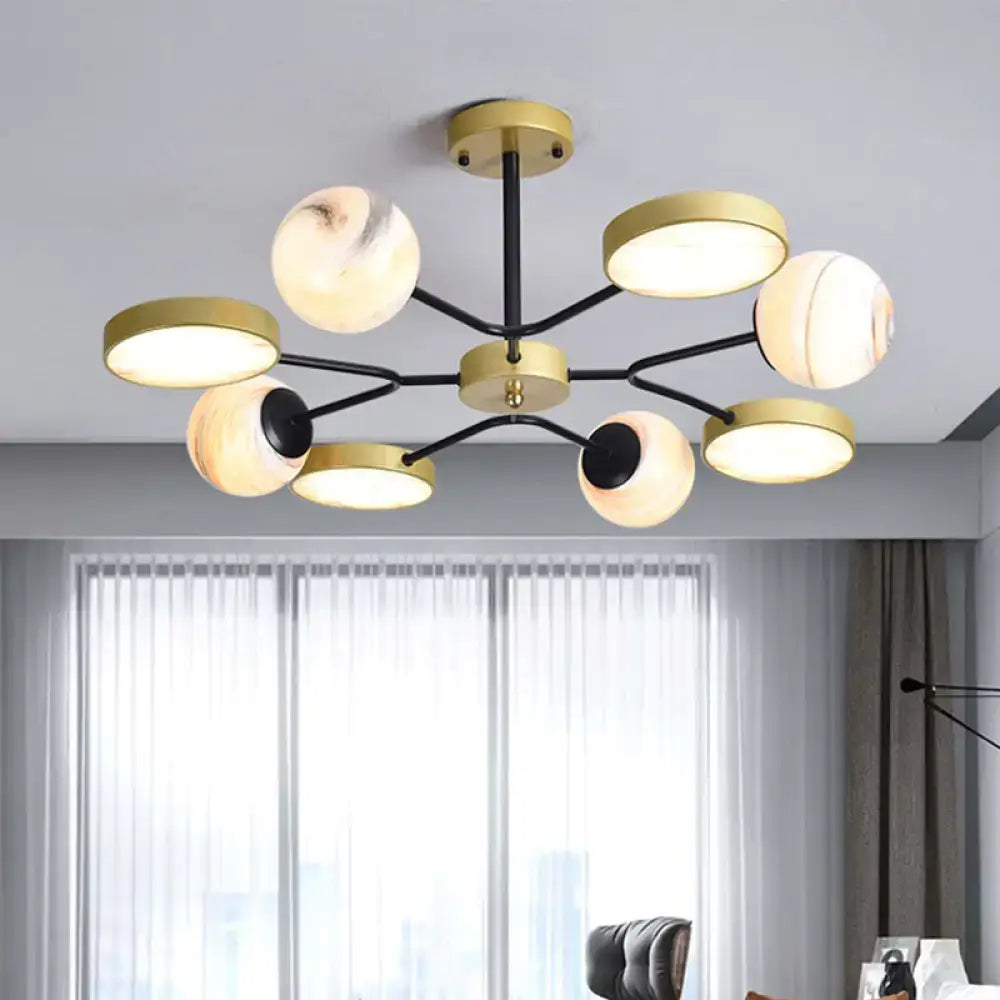 Gold Glass Chandelier Light