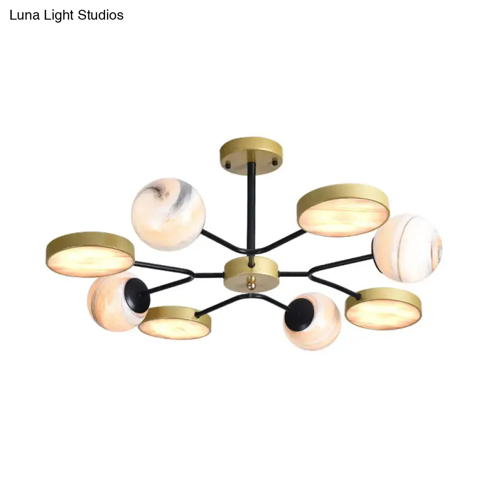 Gold Glass Chandelier Light
