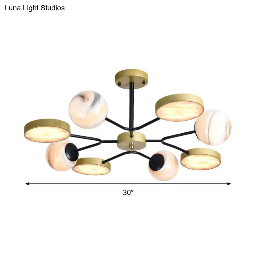 Gold Glass Chandelier Light