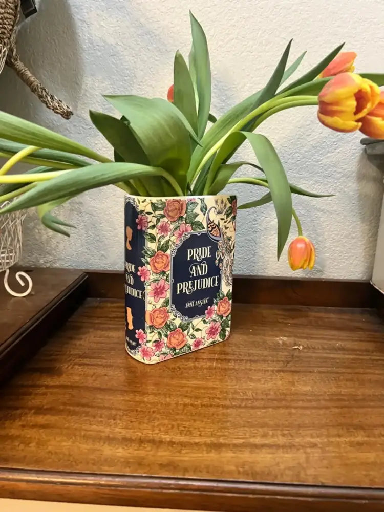 Navy Ceramic Book Vase