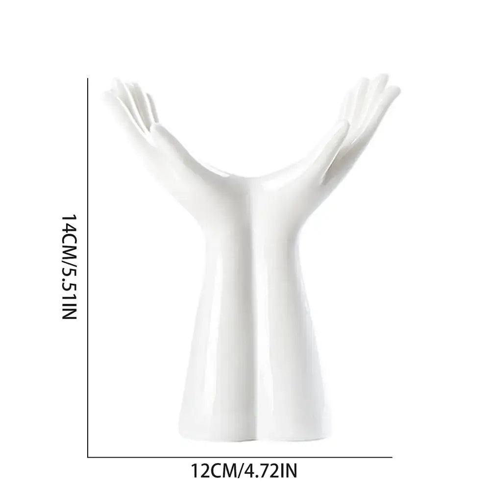 White Hand Resin Vase
