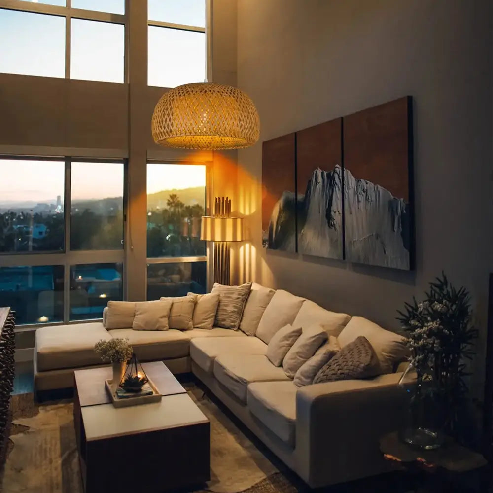 Golden Bamboo Pendant Light