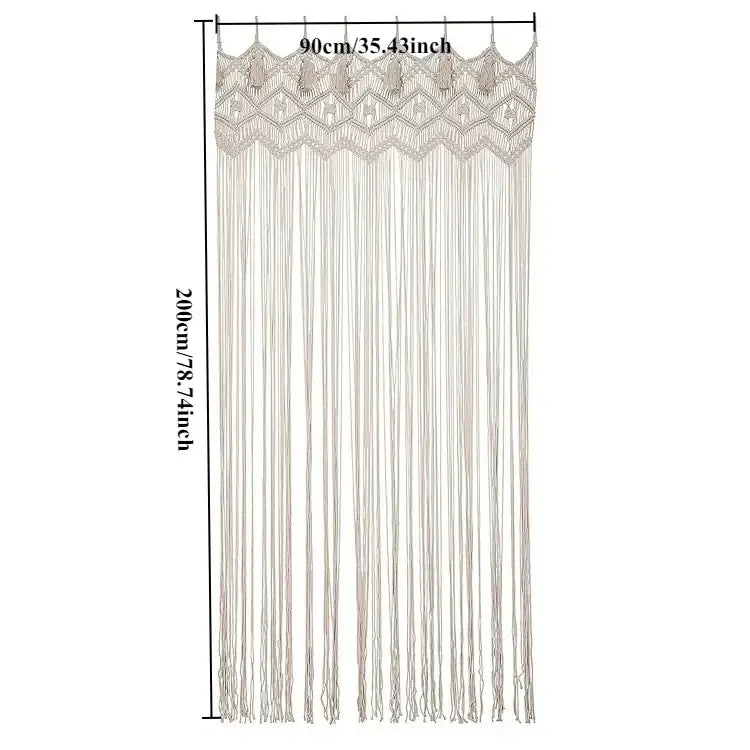 Cream Macrame Door Curtain