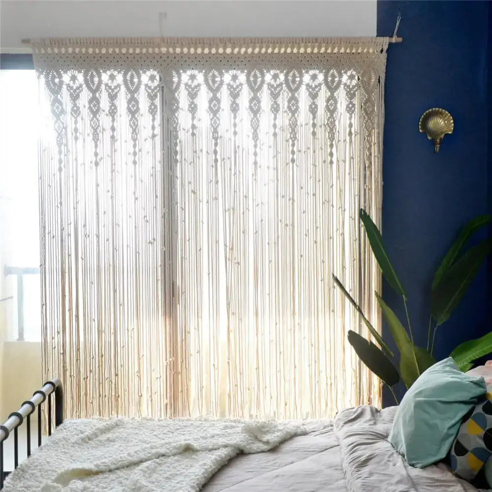 Cream Macrame Door Curtain