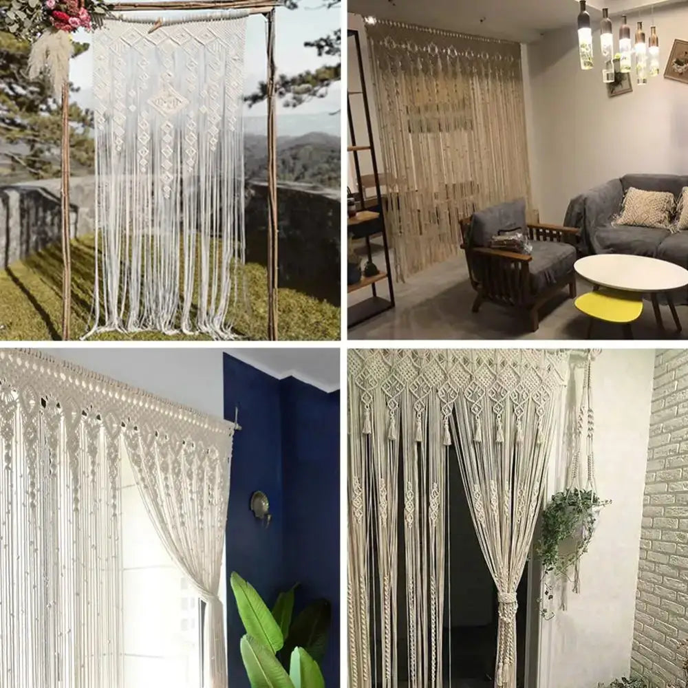 Cream Macrame Door Curtain