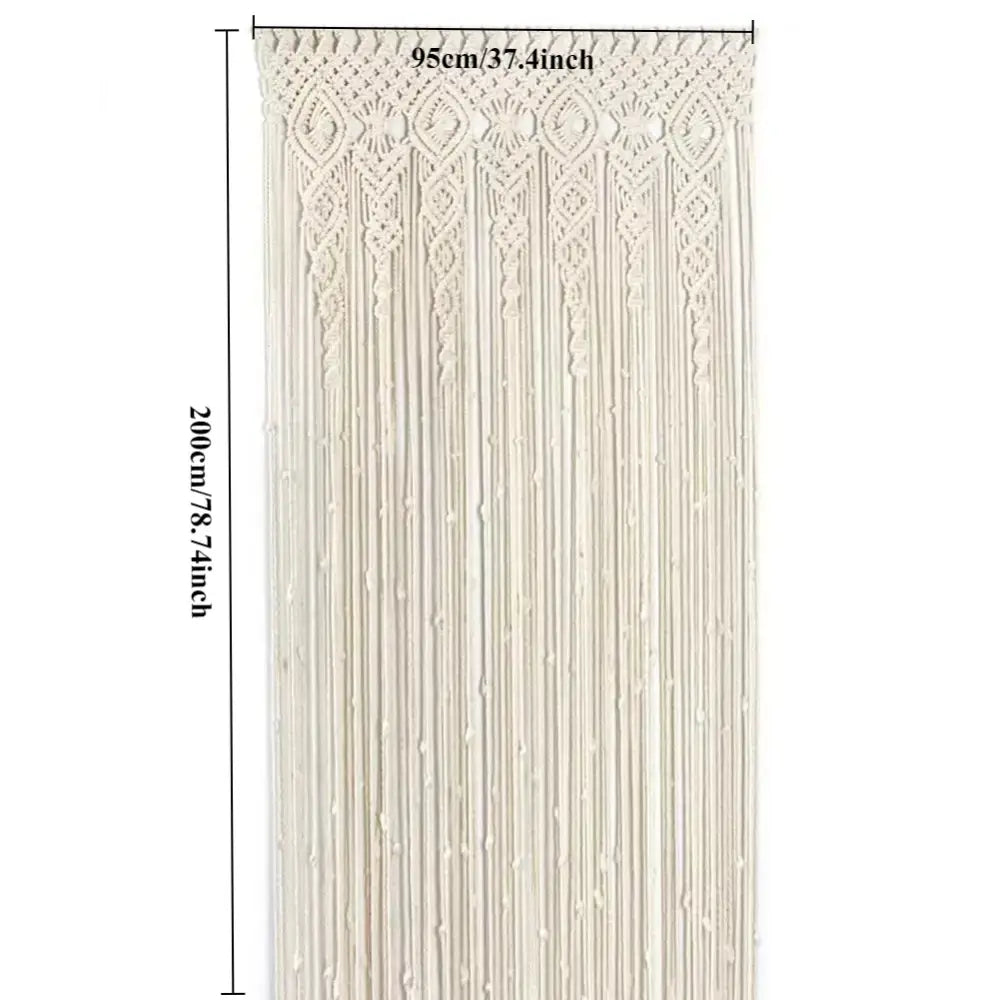 Cream Macrame Door Curtain