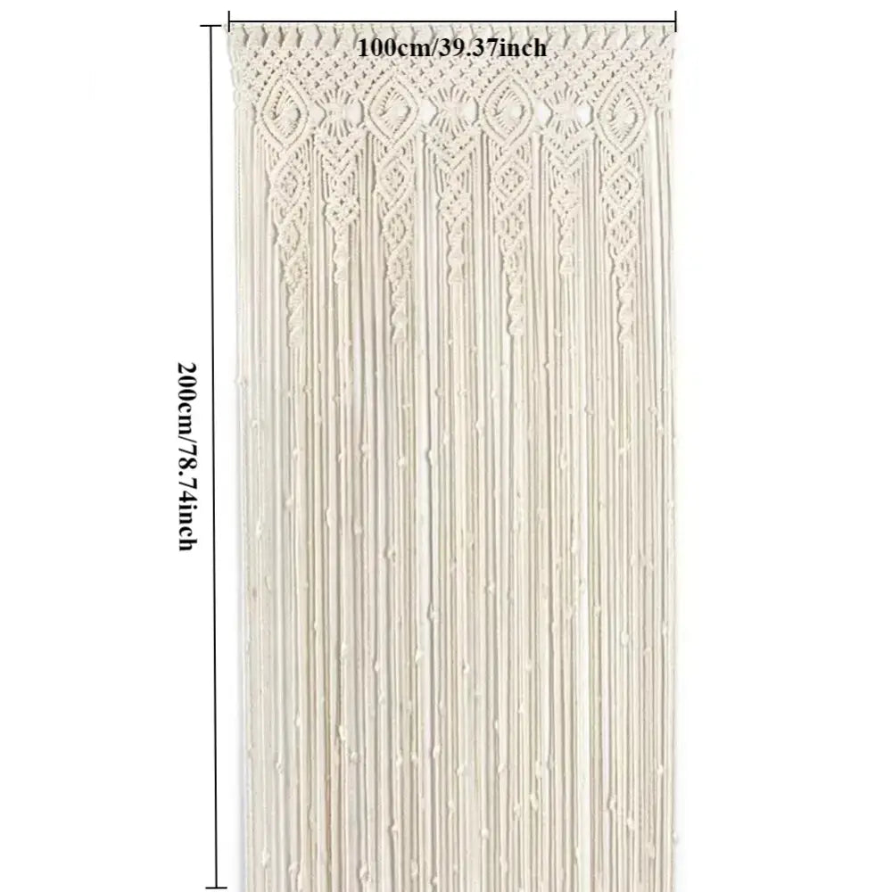Cream Macrame Door Curtain