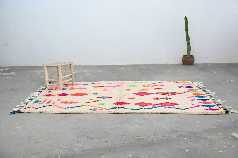 Beige Moroccan Geometric Rug