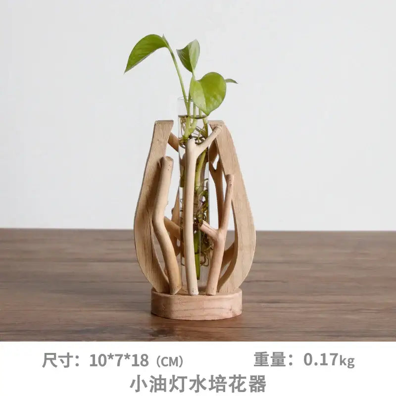 Handcrafted Wooden Glass Vase