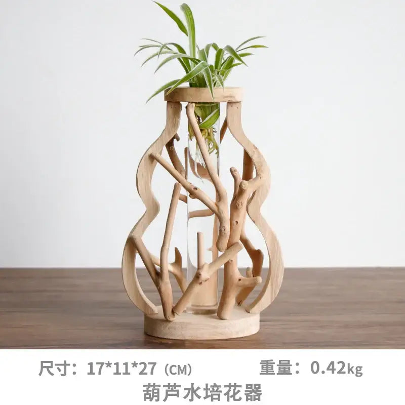 Handcrafted Wooden Glass Vase