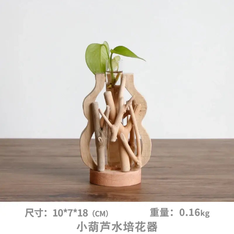 Handcrafted Wooden Glass Vase