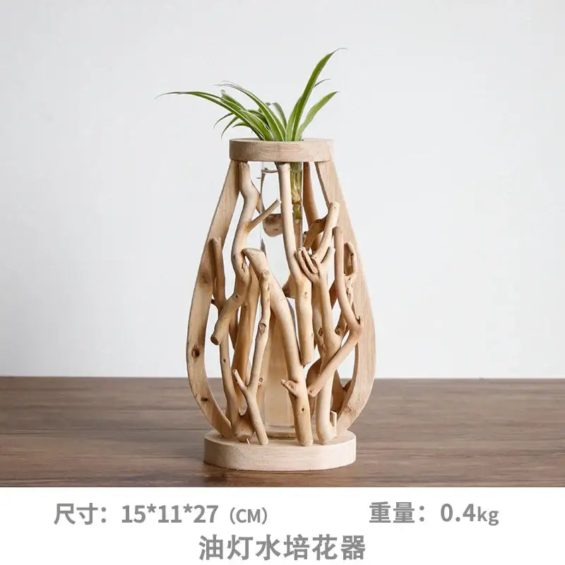 Handcrafted Wooden Glass Vase