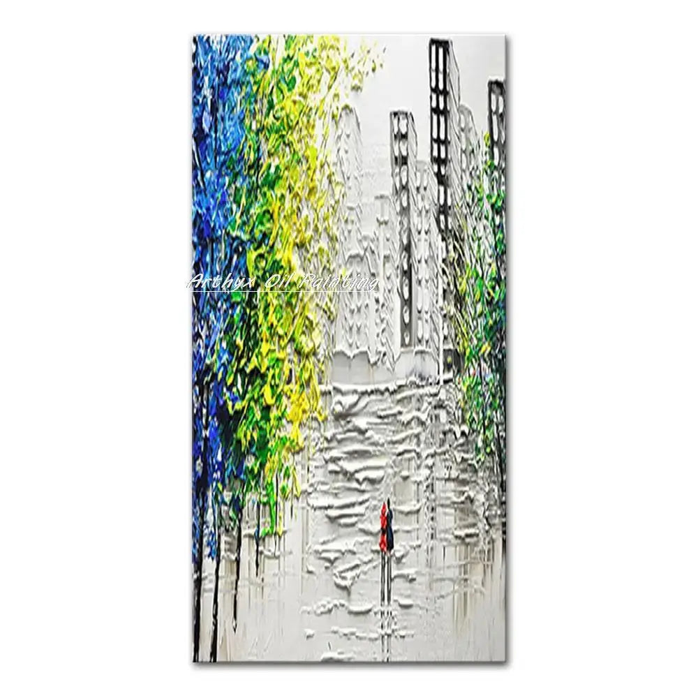Autumn City Oil Painting