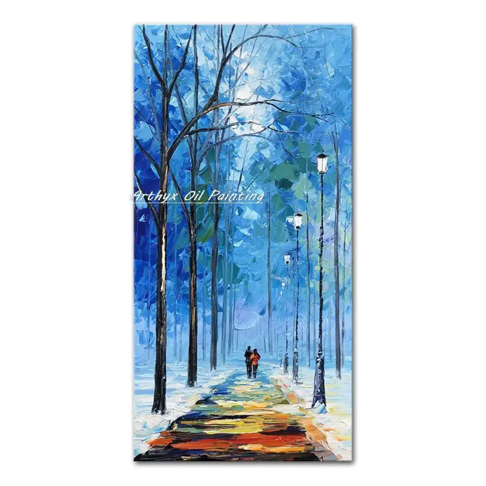 Autumn City Oil Painting