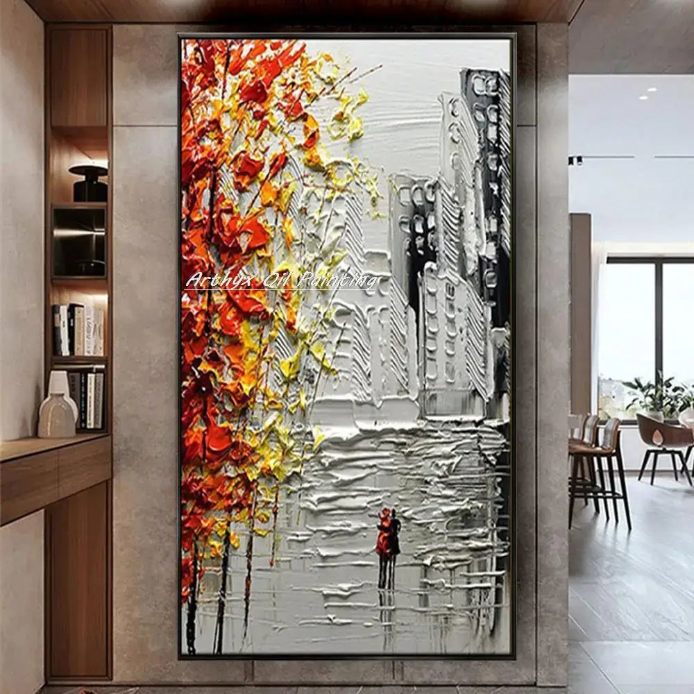 Autumn City Oil Painting