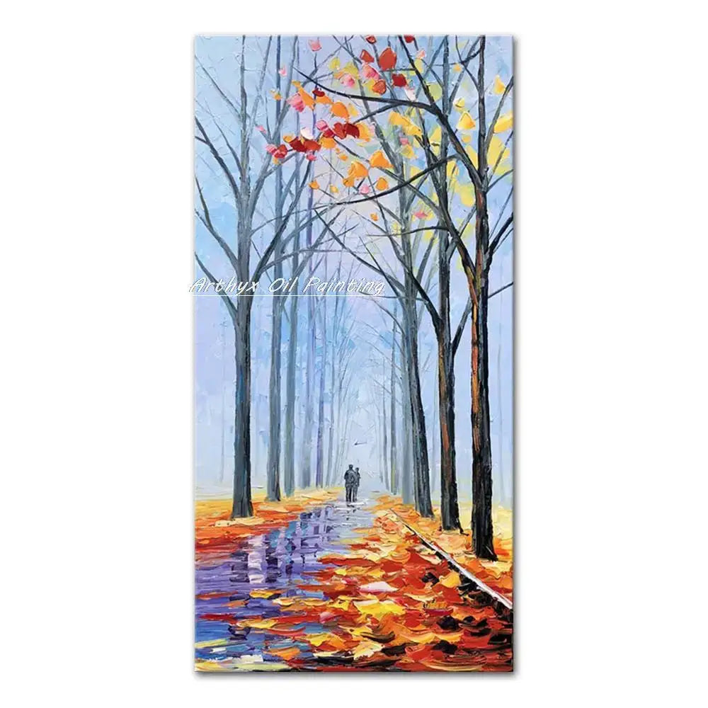 Autumn City Oil Painting
