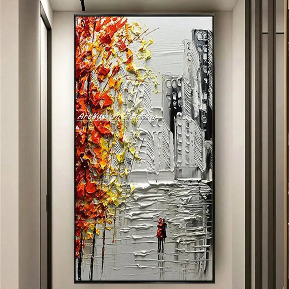 Autumn City Oil Painting