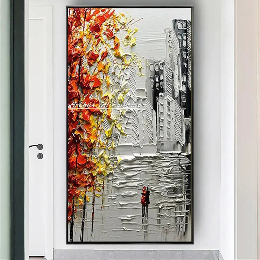 Autumn City Oil Painting