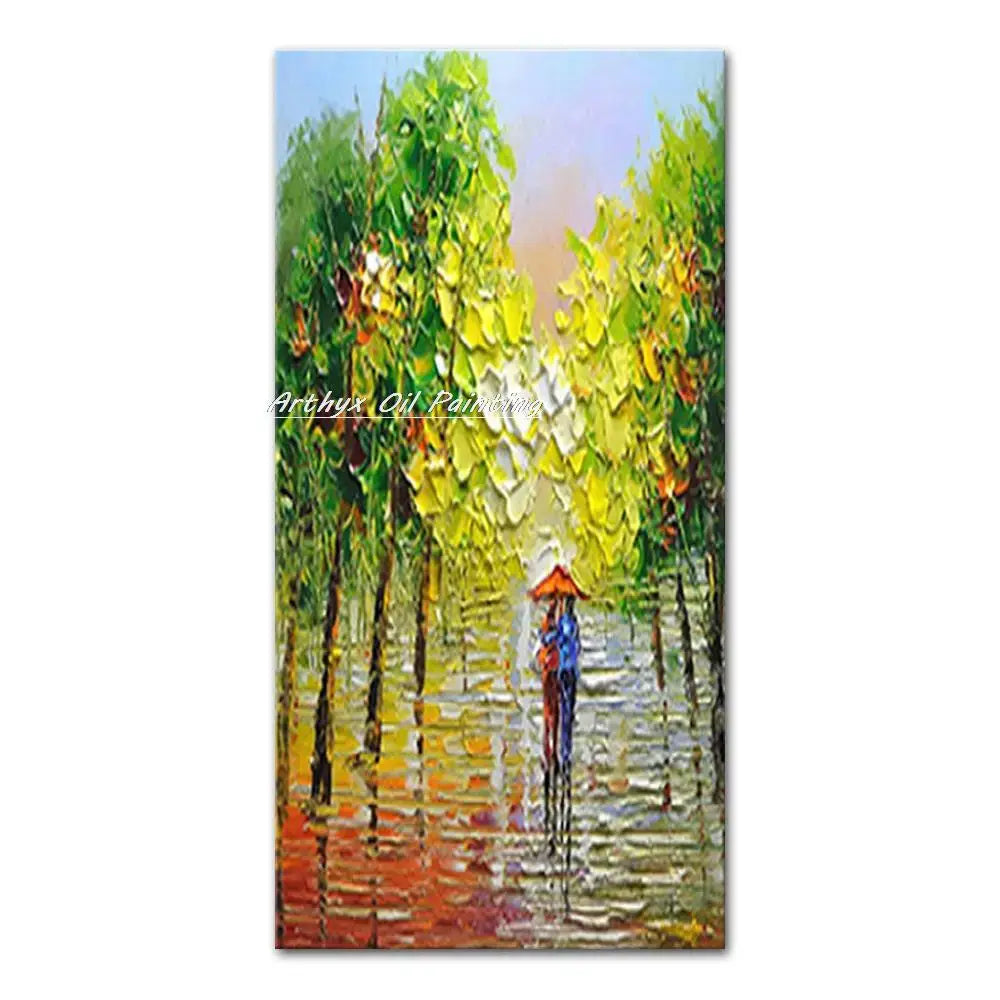 Autumn City Oil Painting