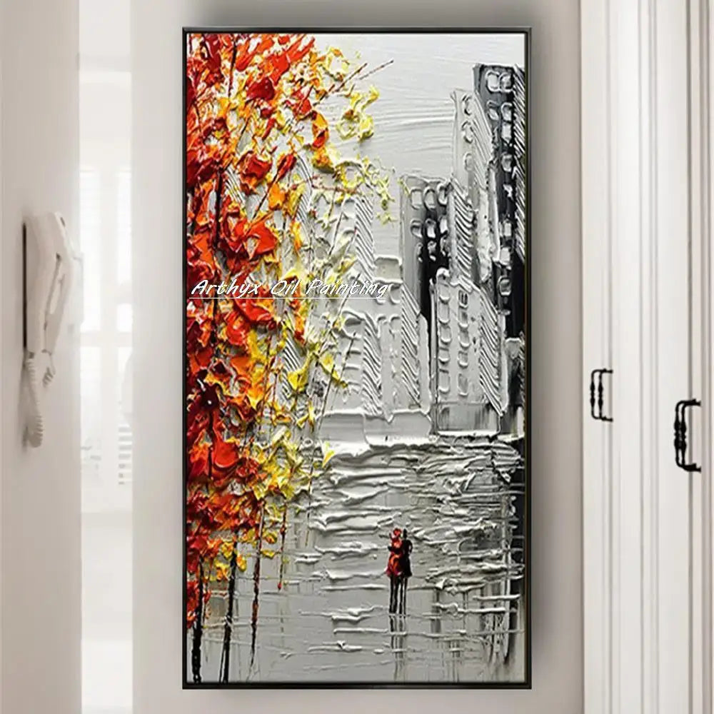 Autumn City Oil Painting