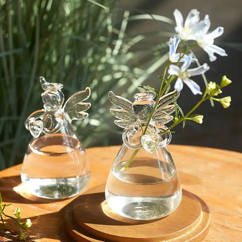 Clear Glass Angel Vase