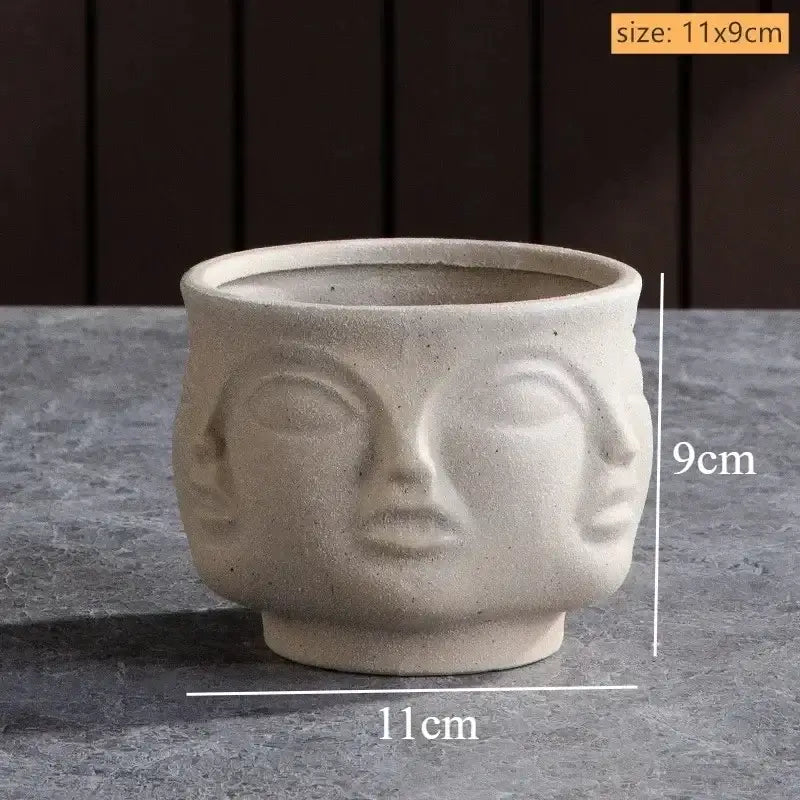 White Ceramic Face Vase
