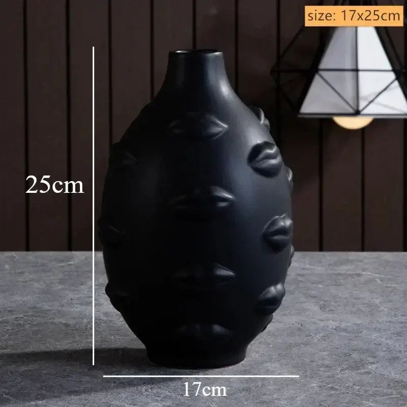 White Ceramic Face Vase