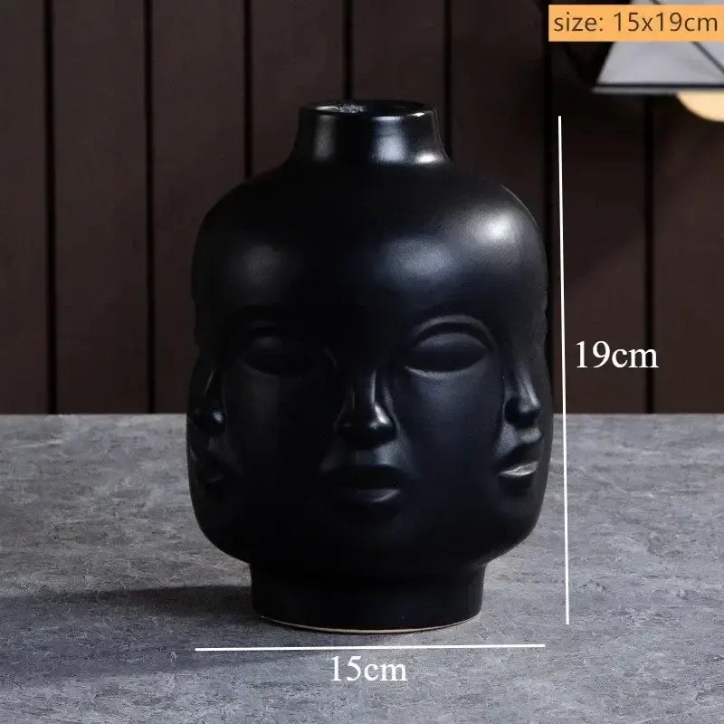 White Ceramic Face Vase