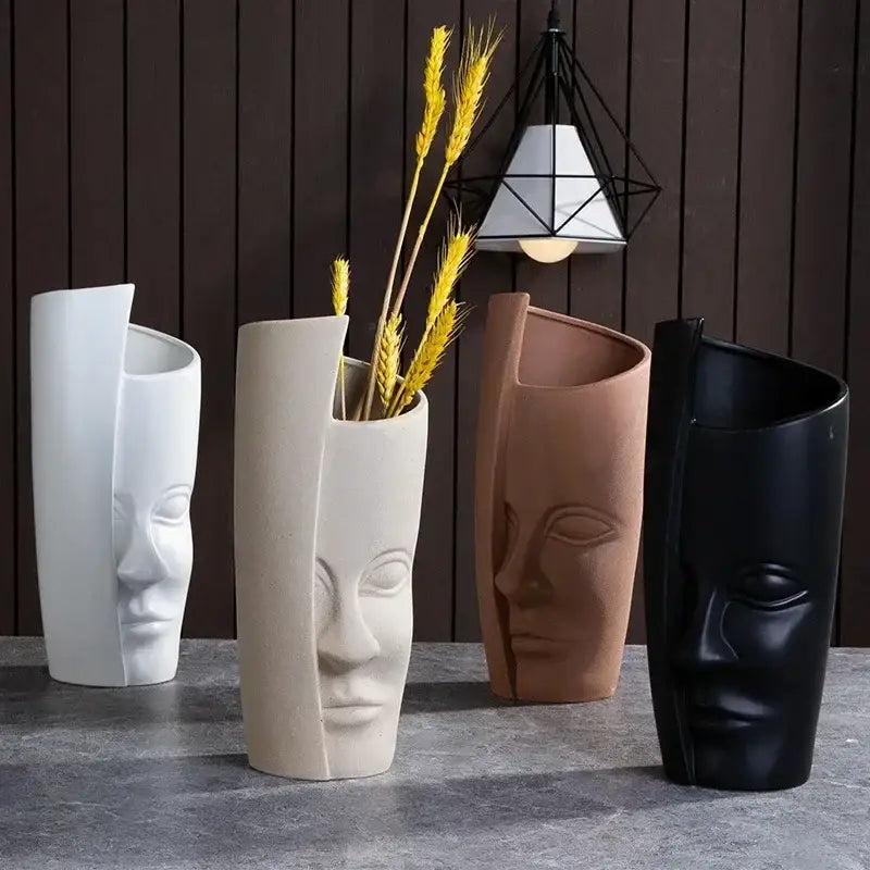 White Ceramic Face Vase