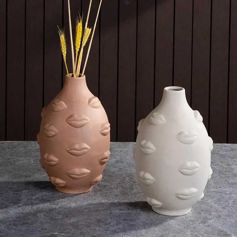 White Ceramic Face Vase