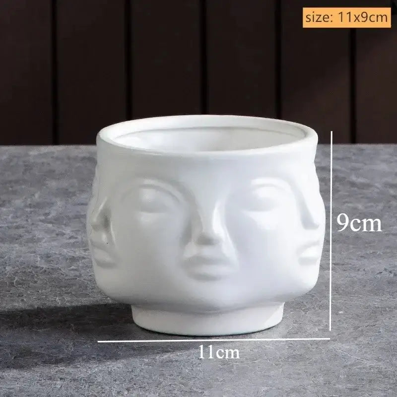 White Ceramic Face Vase