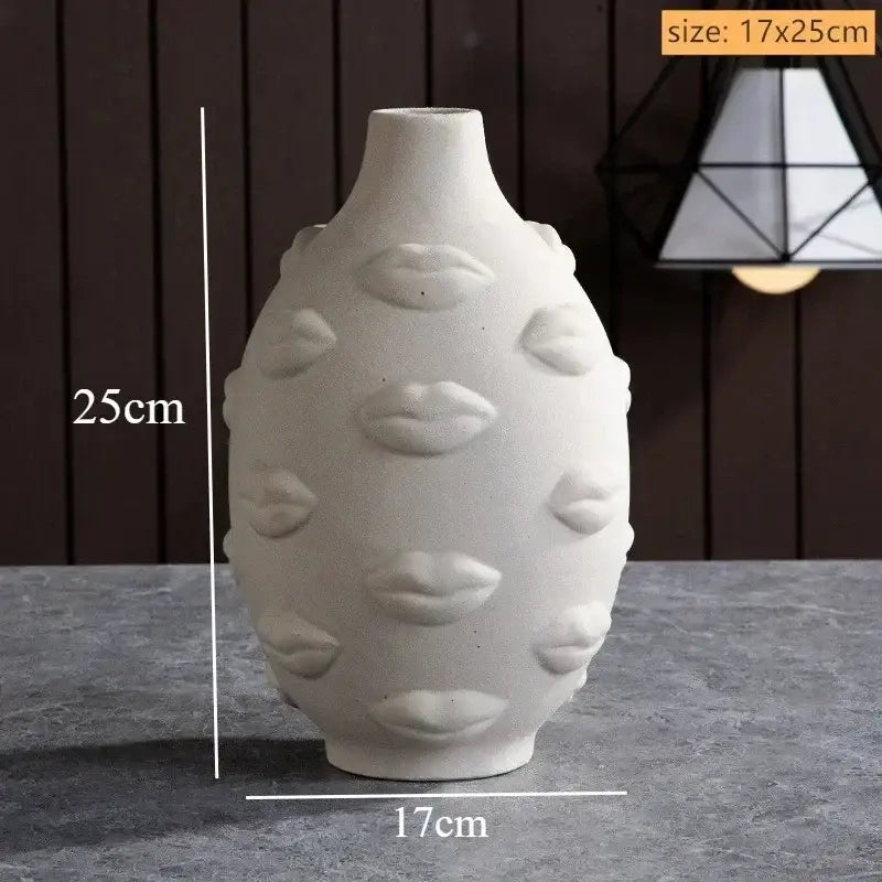 White Ceramic Face Vase