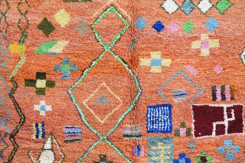 Orange Geometric Azilal Carpet