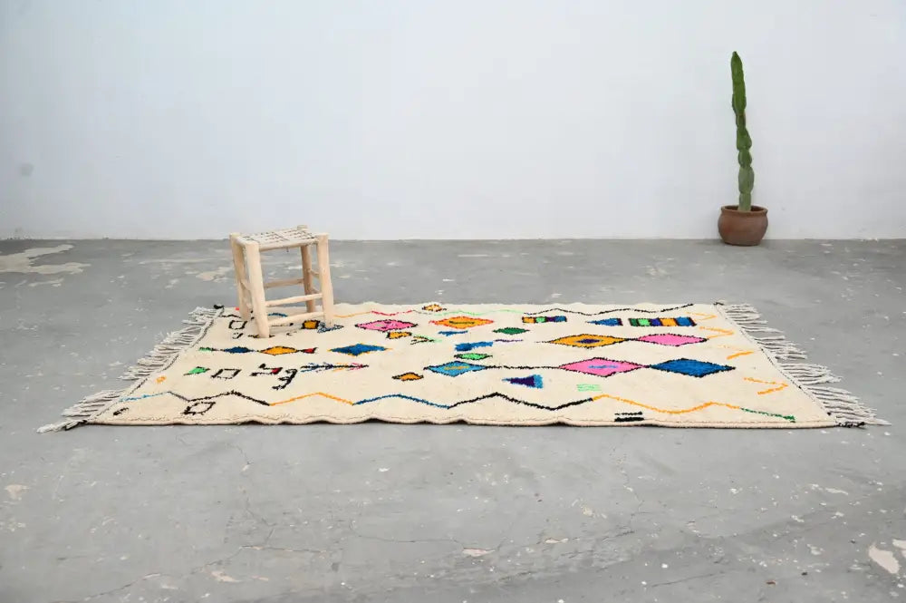 Beige Colorful Living Rug