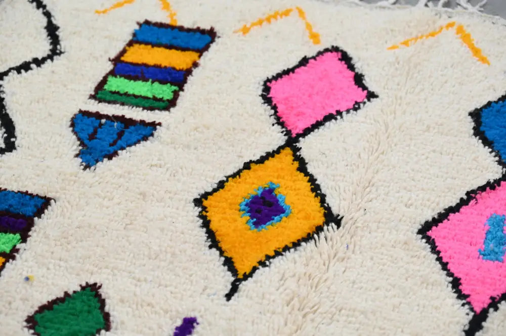 Beige Colorful Living Rug