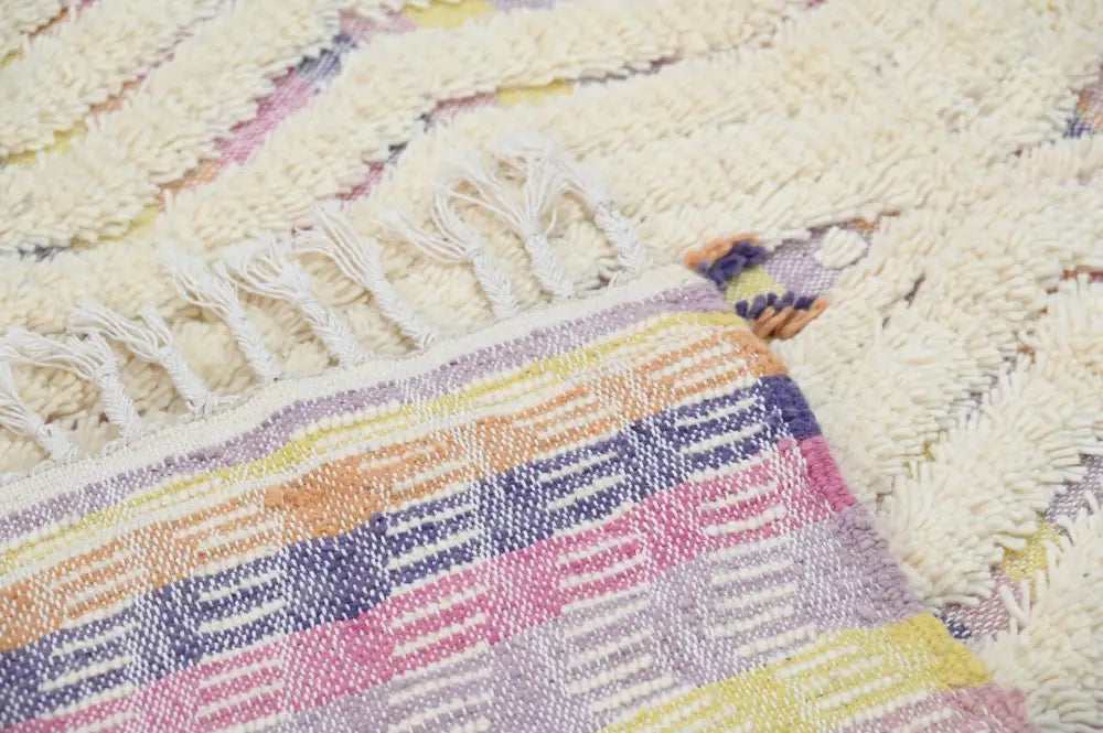 Cream Zigzag Moroccan Rug