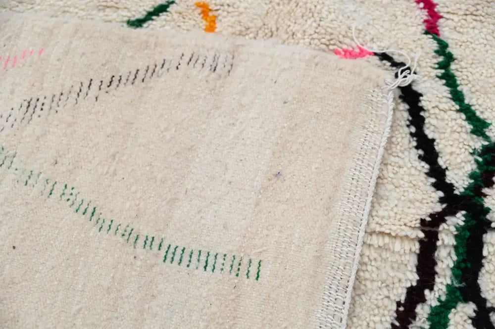 Beige Abstract Geometric Azilal Rug for Bedroom