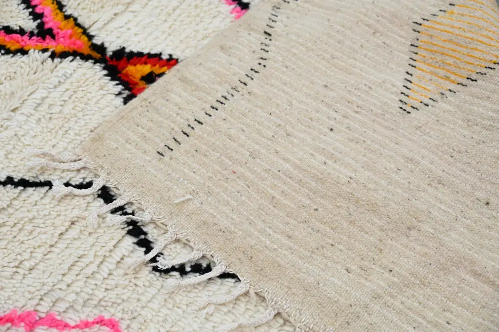 Cozy Soft Wool Beige Geometric Azilal Rug