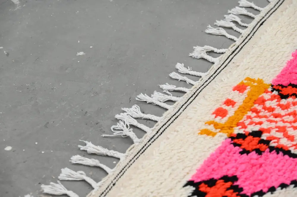 Beige Pink Moroccan Rug 245 x 141 cm