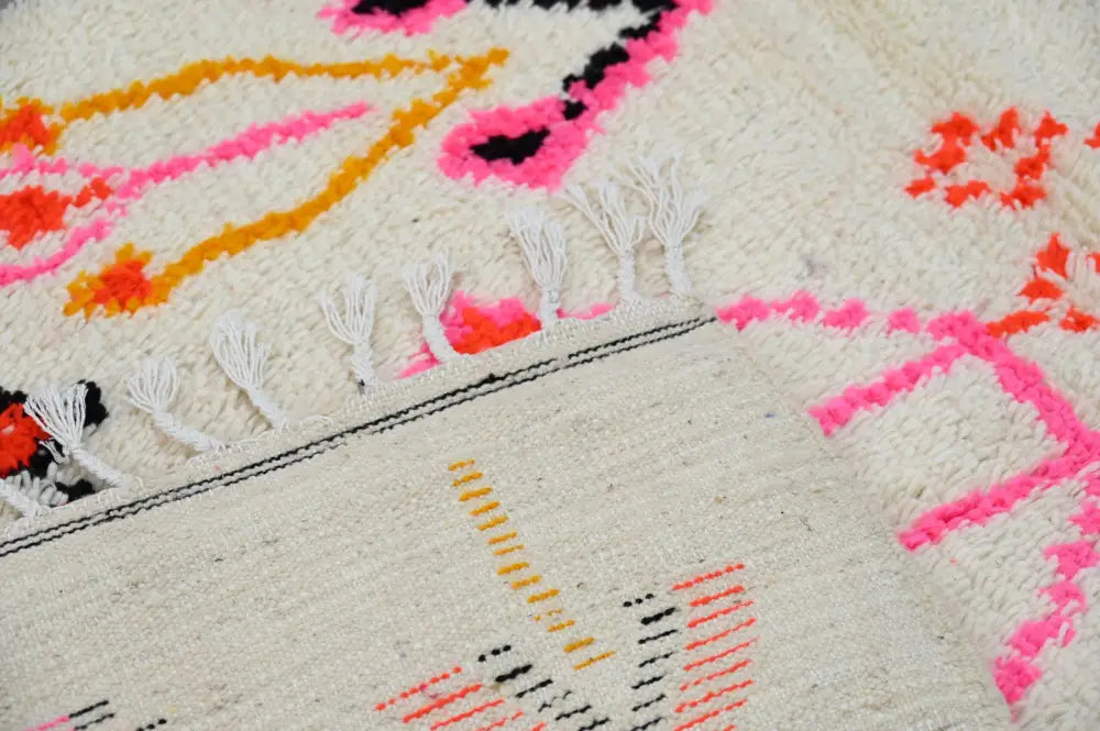 Beige Pink Moroccan Rug 245 x 141 cm