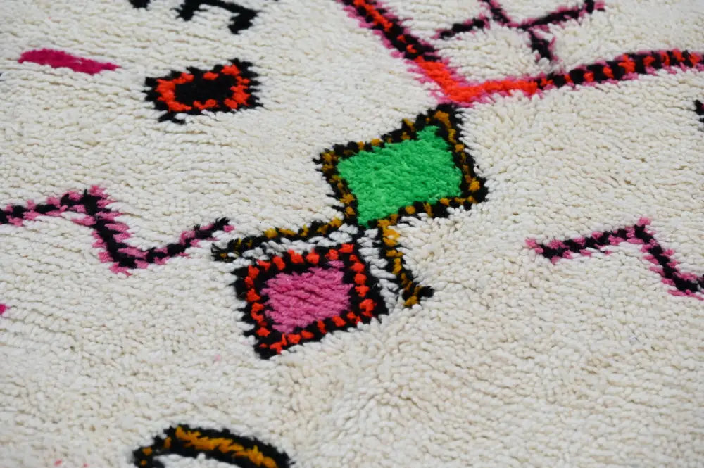 Beige Red Moroccan Rug