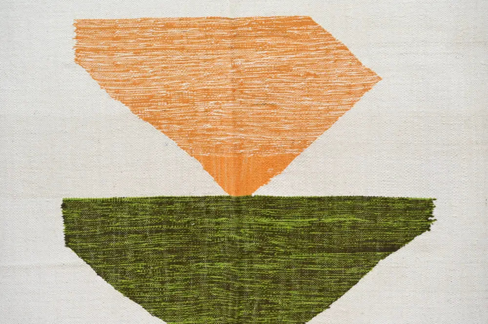 Beige Orange Wall Rug