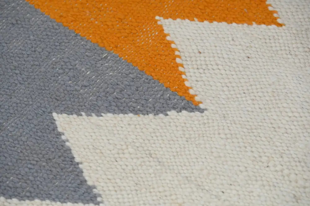 Beige Geometric Bedroom Rug
