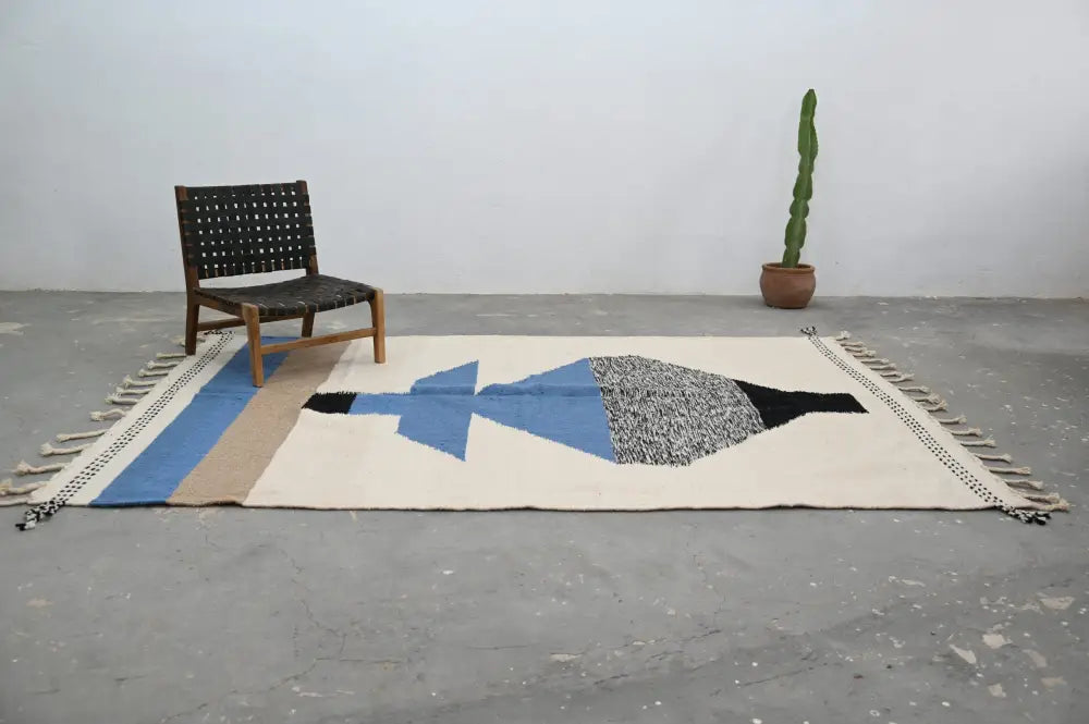 Beige Geometric Moroccan Rug