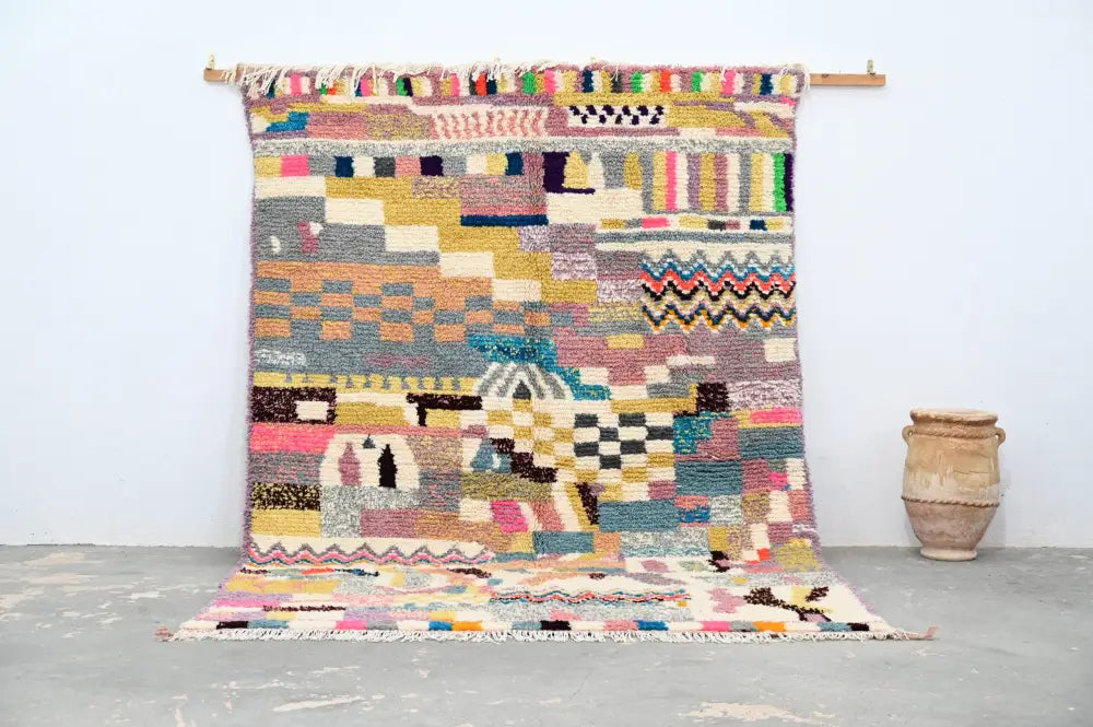 Earthy Patchwork Moroccan Rug